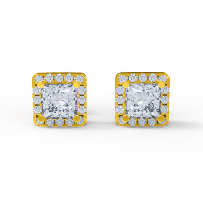 RKC Damen-Ohrring „Prinzessin“ aus 925er-Sterlingsilber, 14-karätige Rose mit einem Gesamtgewicht von 2,80 GM, Höhe 5,20 mm
