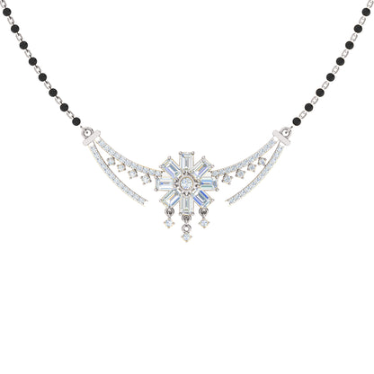 RKC 2.24Ct Moissanite Women Mangalsutra 925 Silver 14k Rose gold Plated Product Weight 8.10gm Height 25.55mm