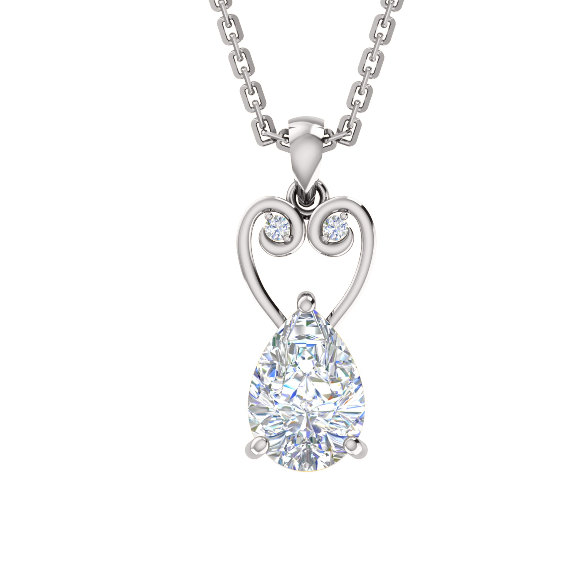 Ciondolo in moissanite a goccia da 2,23 ct RKC, gioielli in argento 925, placcato in oro giallo 14 carati, altezza 3,60 g