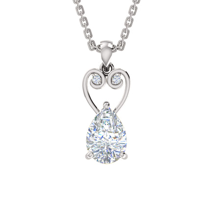 Ciondolo in moissanite a goccia da 2,23 ct RKC, gioielli in argento 925, placcato in oro giallo 14 carati, altezza 3,60 g