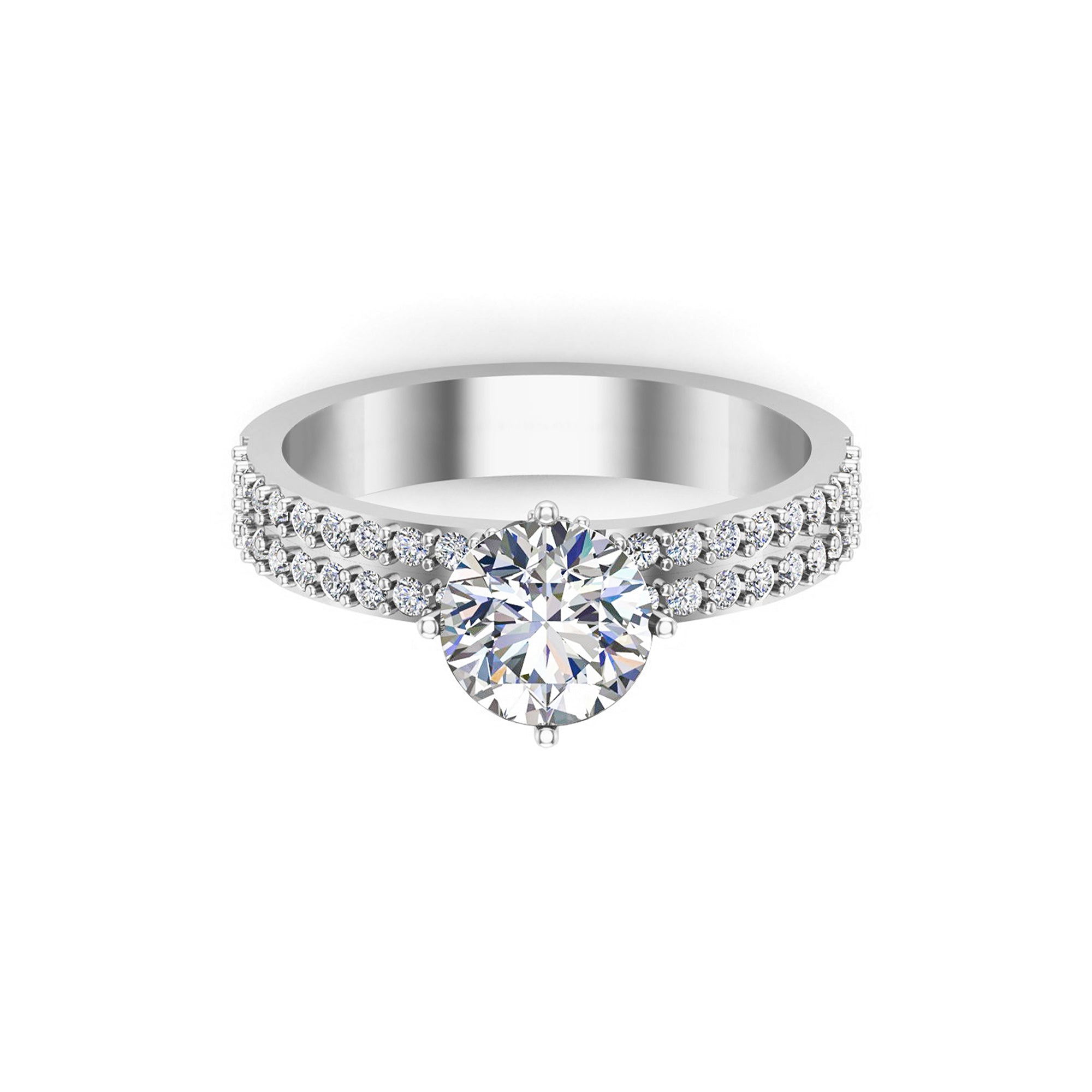Anello regalo di nozze Moissanite taglio rotondo RKC Argento 925 placcato oro giallo 14K Peso 2,60 g Larghezza 3,50 MM