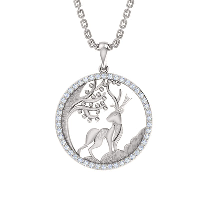 RKC 0,30 Karat Moissanit-Charm-Anhänger, 925er Silberschmuck, 14 Karat Roségold vergoldet, Gewicht 4,50 g, Höhe 19 mm