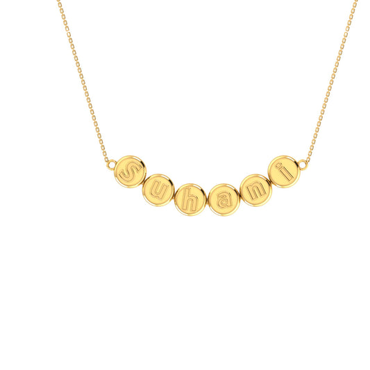RKC Suhani Name Journey Pendant Necklace 14k Yellow Gold Plated Silver gift For Special One
