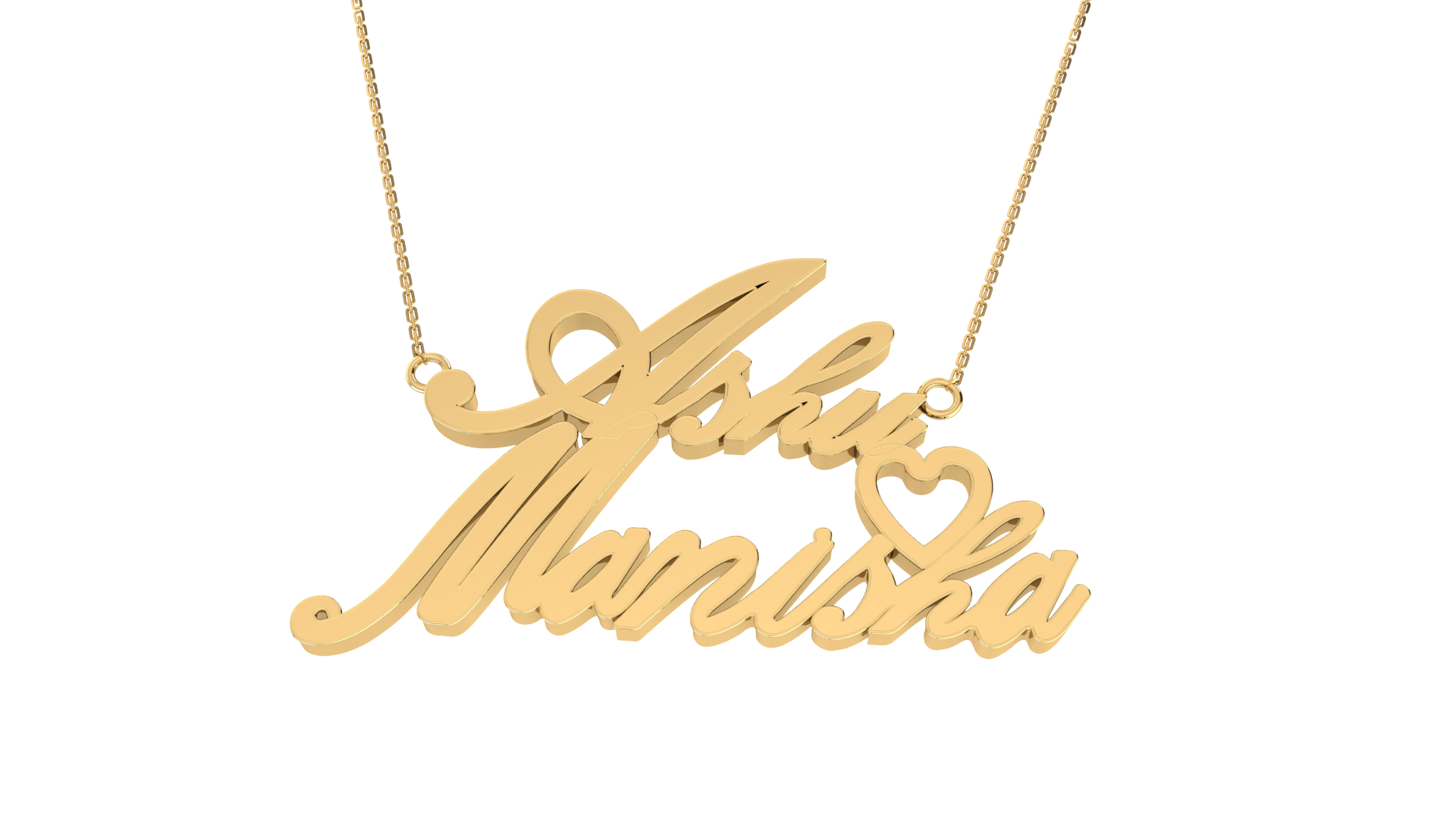 RKC 14K Yelow Gold Over Custom Name Pendant 18" Chain Included