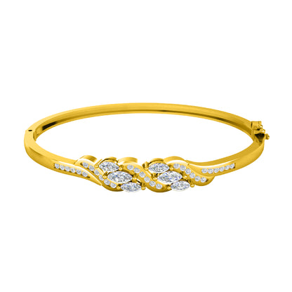 RKC Damen-Armreif aus 925er-Sterlingsilber mit 1,51 Karat Moissanit, 14 Karat Gelbgold vergoldet, Gewicht 11,50 g, Höhe 52,00 mm
