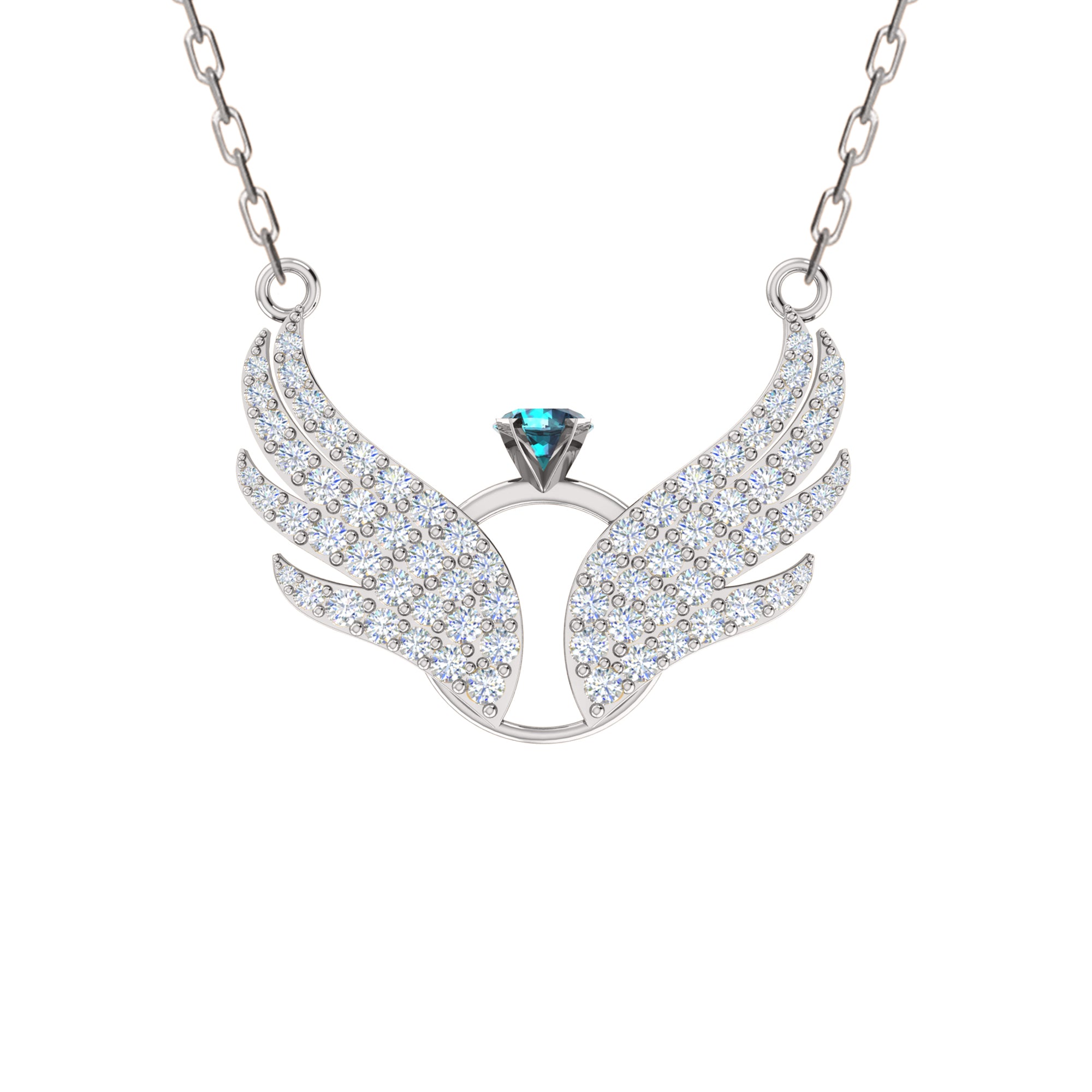 RKC 1,05 Karat Flügel-Anhänger, 925er Silberschmuck, 14 Karat Gelbgold vergoldet, Gewicht 5,60 g, Höhe 17,20 mm