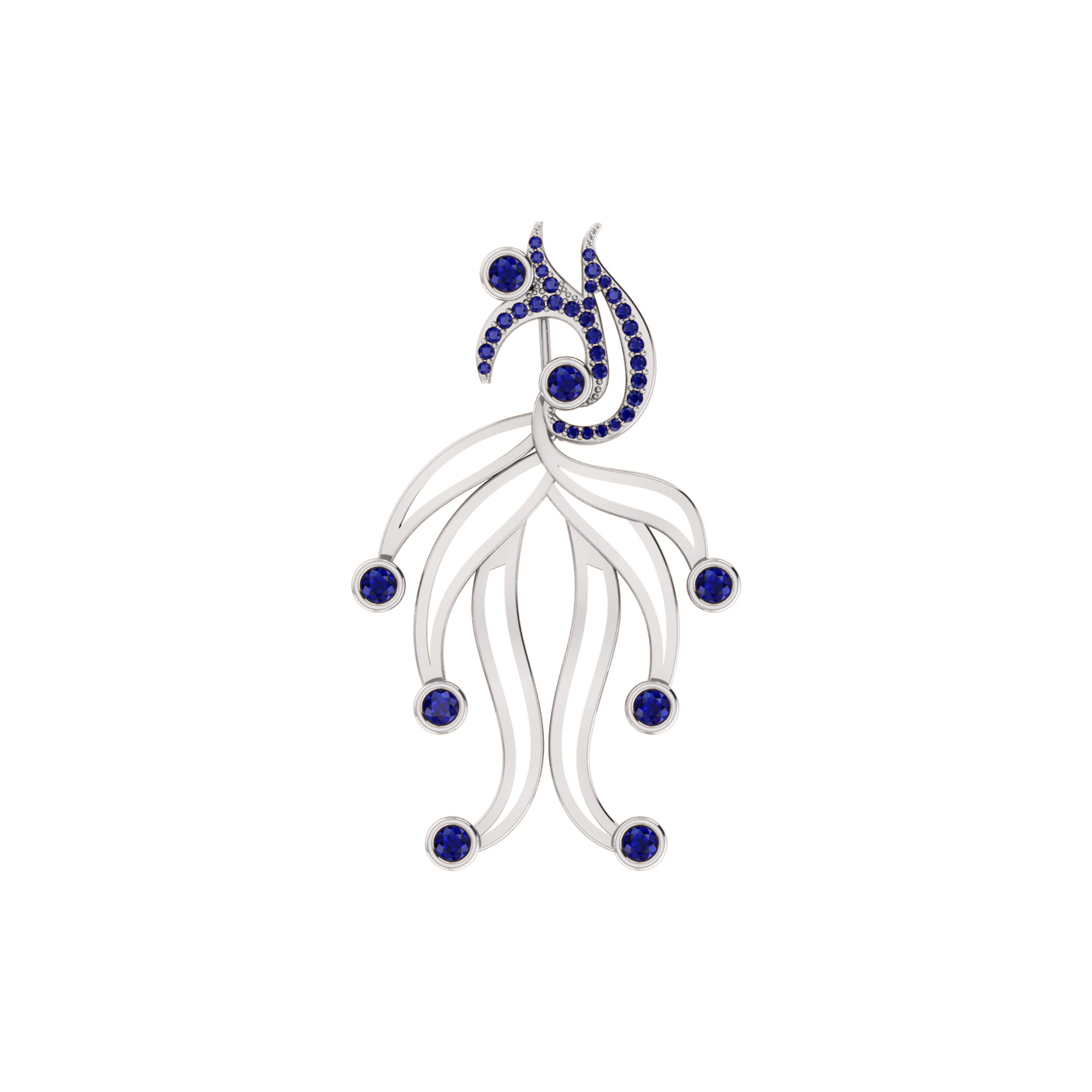 Spilla RKC Moissanite in argento sterling 925 placcata in oro rosa 14 carati Peso del prodotto 4,00 GM Altezza 39,00 MM