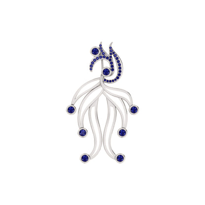 Spilla RKC Moissanite in argento sterling 925 placcata in oro rosa 14 carati Peso del prodotto 4,00 GM Altezza 39,00 MM