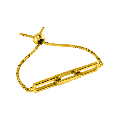 RKC 925 Sterling Silber Damen-Link-Bolo-Armband, 14 Karat Weißgold vergoldet, Gewicht 4 g