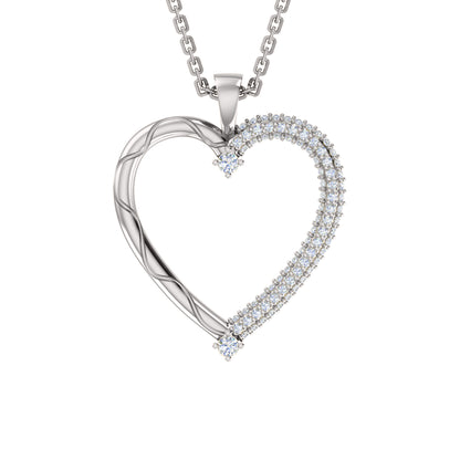 RKC Ciondolo stile cuore in moissanite da 0,46 ct, gioielli in argento 925, placcato in oro giallo 14 carati, peso 4,10 g, altezza 28 mm