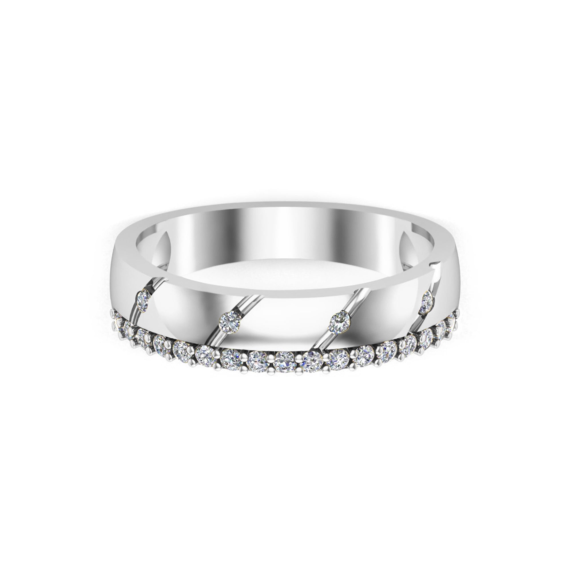 RKC 0,28 ct Moissanit 925 Sterling Silber vergoldeter Herren-Bandring für Valentinstagsgeschenk, Gewicht 4 g und Breite 4 mm