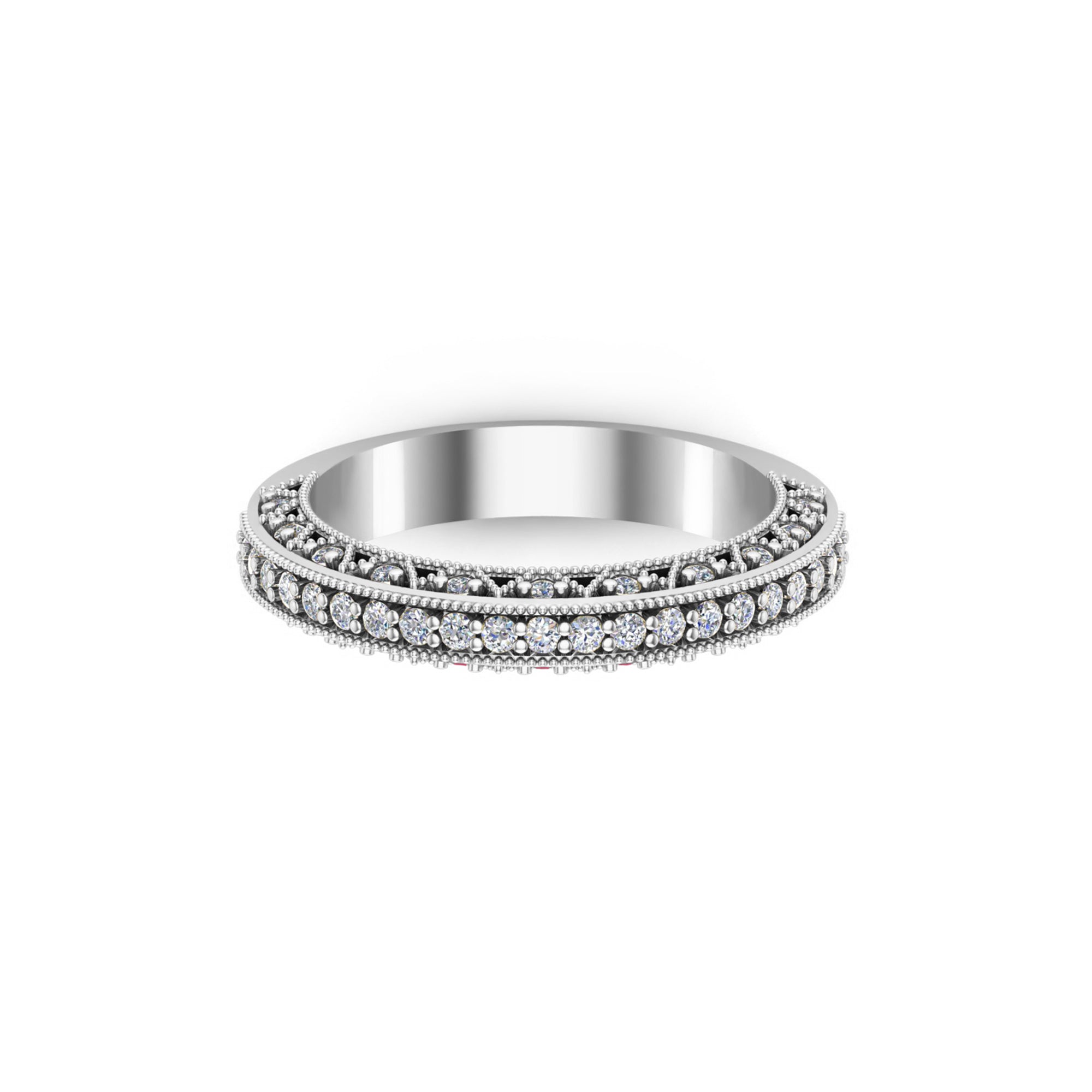 RKC Moissanit-Ehering für Sie, 925er-Sterlingsilber, Gelbgold mit einem Gewicht von 4 g, Breite 3,50 mm