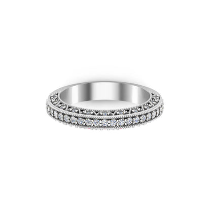 RKC Moissanit-Ehering für Sie, 925er-Sterlingsilber, Gelbgold mit einem Gewicht von 4 g, Breite 3,50 mm