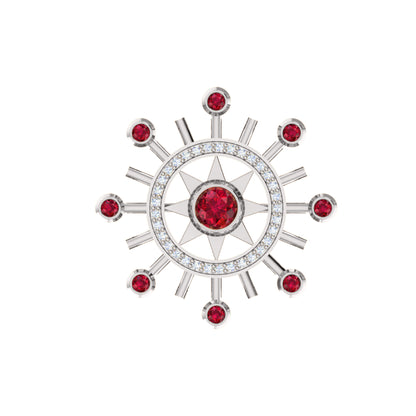 Spilla RKC Moissanite in argento sterling 925 placcata in oro giallo 14 carati Peso del prodotto 1,60 CM Altezza 22,00 MM