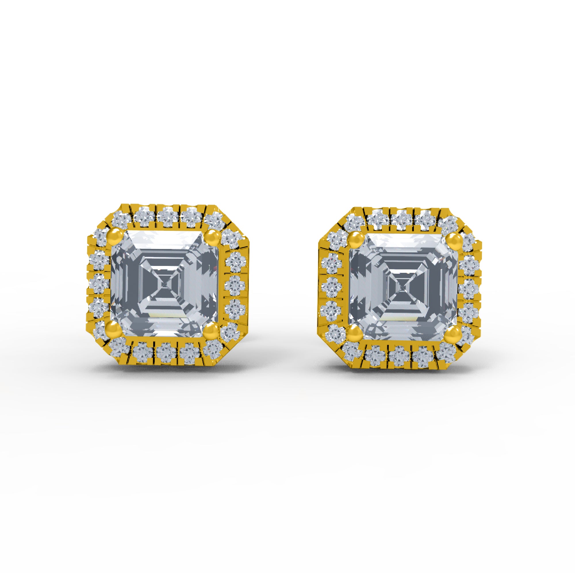 Orecchino da donna a bottone in argento sterling RKC 925 14k giallo sopra peso 2,3 Gm altezza 7,80 MM