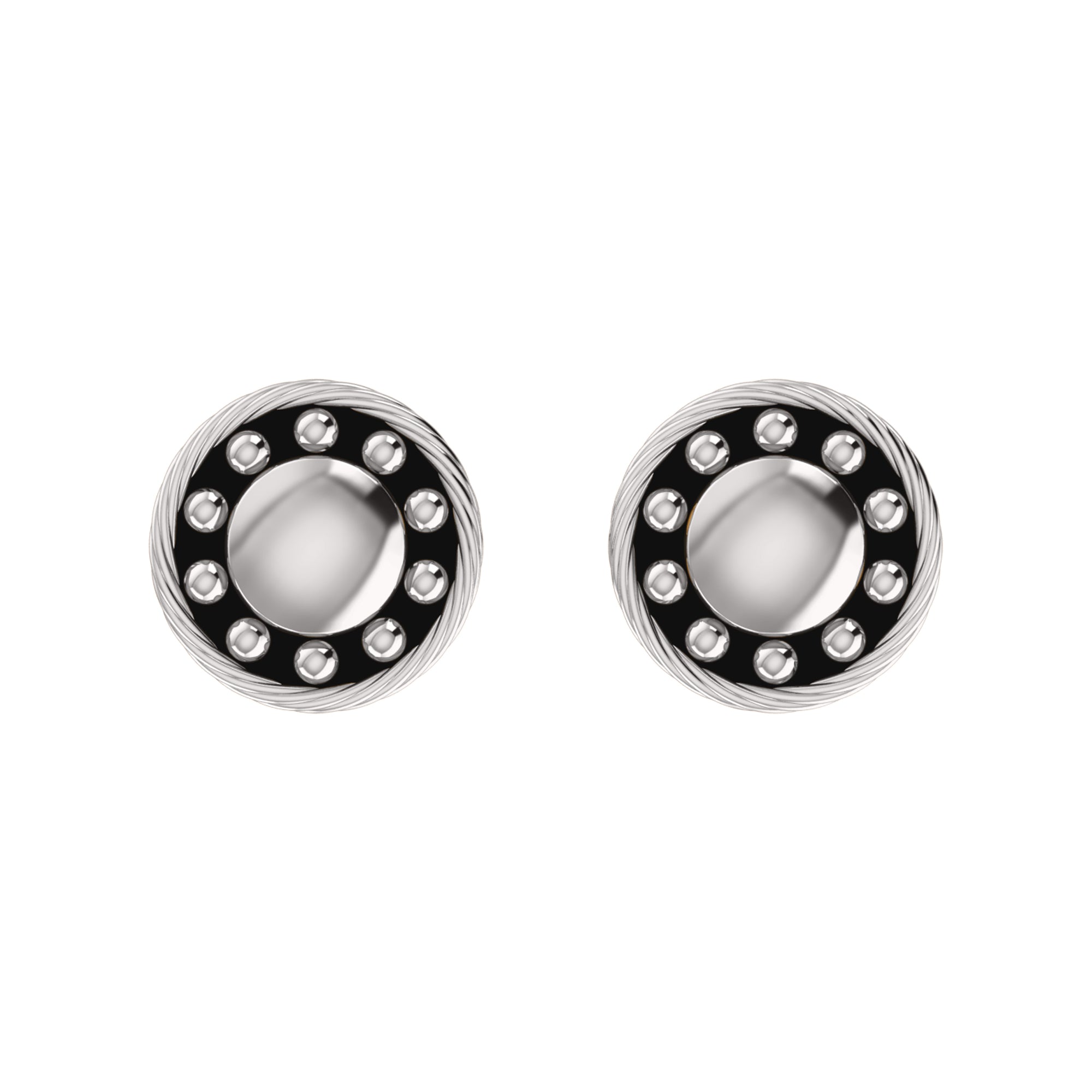 RKC 925 Sterling Silber Emaille-Manschettenknöpfe, 14 Karat Gelbgold vergoldet, Produktgewicht 4,00 g