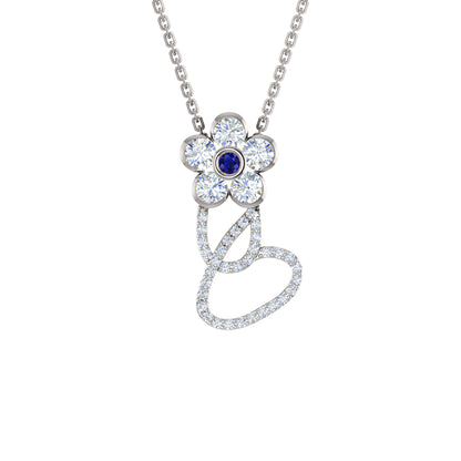 RKC 1,65 Karat Moissanit-Blumenanhänger, 925er Silberschmuck, 14 Karat Roségold vergoldet, Gewicht 4,90 g, Höhe 26,00 mm