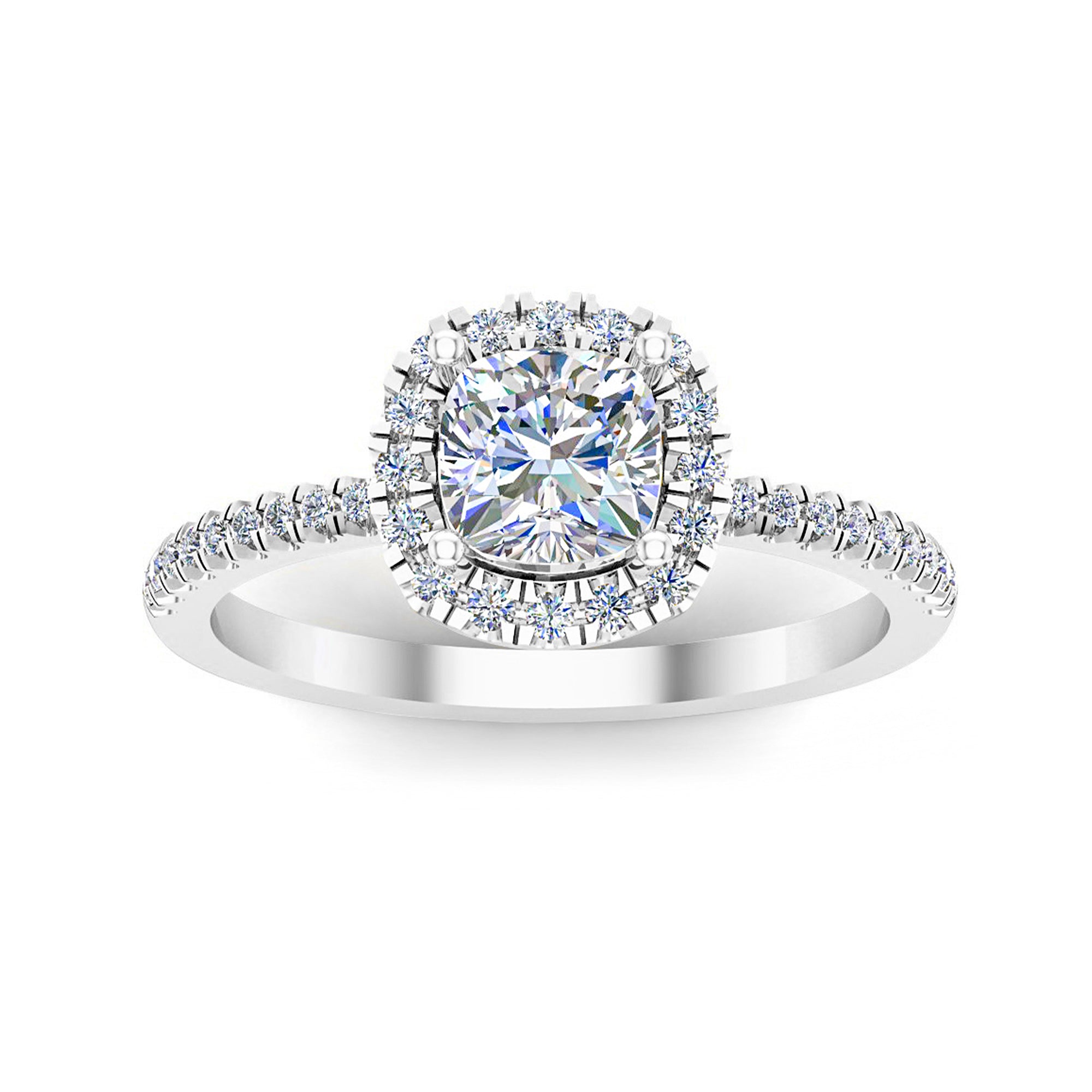 Anello da donna RKC con taglio a cuscino Moissanite Halo per occasioni speciali, argento sterling 925 placcato oro giallo 14 carati, peso 2,20 g, larghezza 1,60 mm