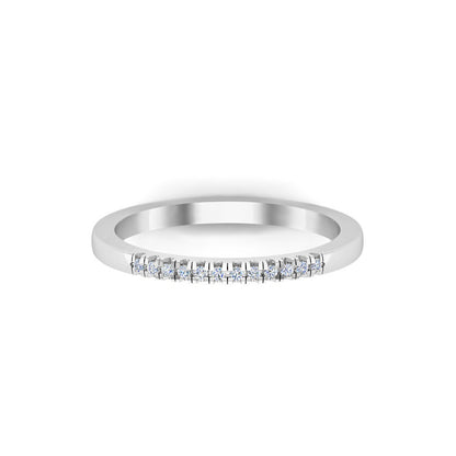 RKC Moissanite Half Eternity Promise Band Anello in argento sterling 925 in oro giallo 14K su fascia per lei Peso 1,60 g Larghezza 1,70 mm