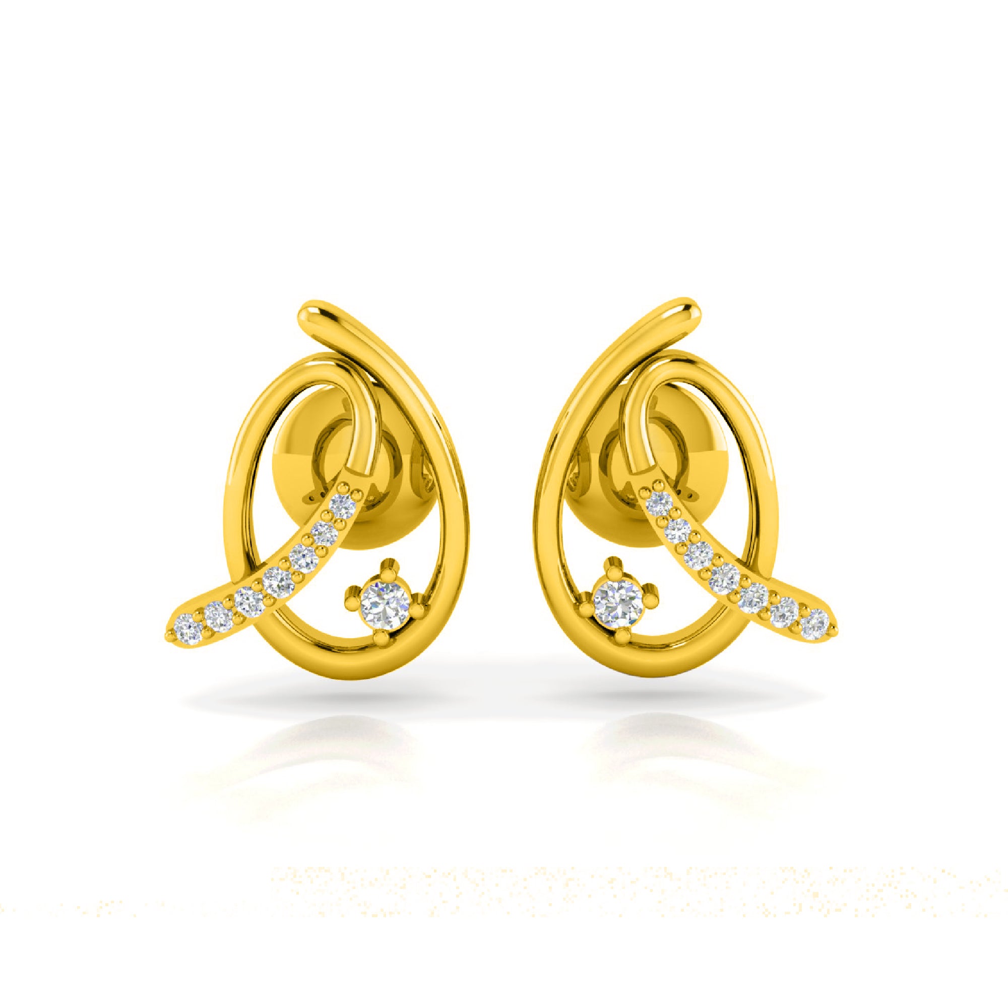 Orecchino da donna RKC in argento sterling 925 con piercing all'orecchio, rosa 14k, oltre 3,50 g, altezza 13,50 mm