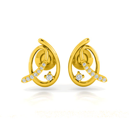 Orecchino da donna RKC in argento sterling 925 con piercing all'orecchio, rosa 14k, oltre 3,50 g, altezza 13,50 mm