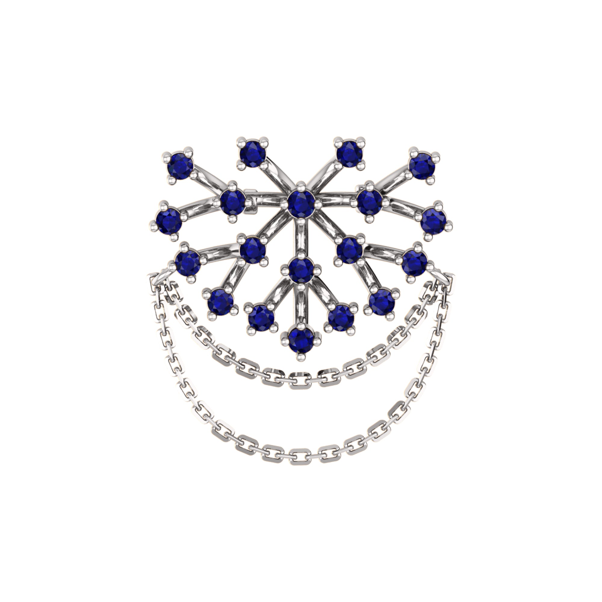 Spilla RKC Moissanite in argento sterling 925 placcata in oro giallo 14 carati Peso del prodotto 3,00 GM Altezza 23,00 MM