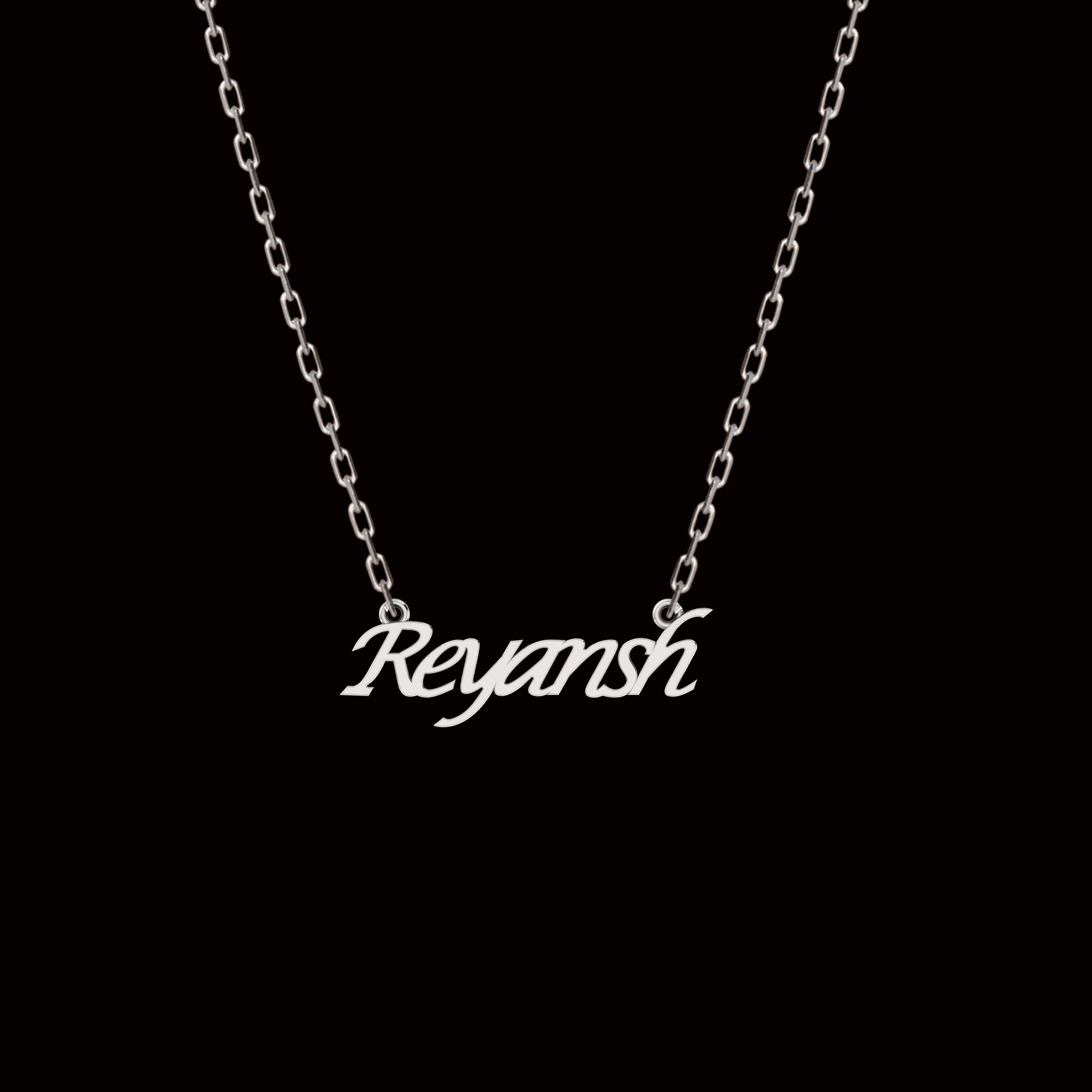 RKC personalisierter Anhänger mit beliebigem Namen, 925er Sterlingsilber, 14 Karat Gelbgold vergoldet, Gewicht 3,80 GM, Höhe 13,60 mm