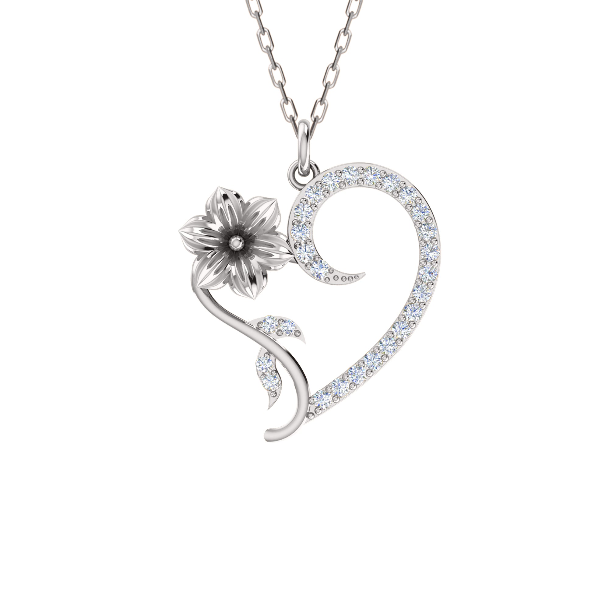 RKC Ciondolo a forma di cuore in moissanite da 0,36 ct, gioielli in argento 925, placcato in oro giallo 14 carati, peso 4,50 g, altezza 25,20 mm