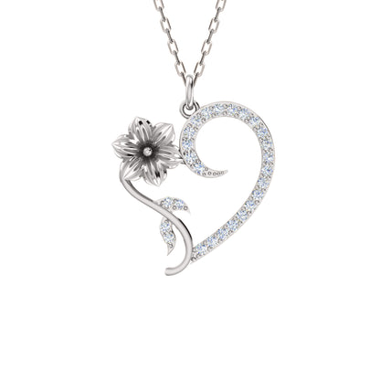 RKC Ciondolo a forma di cuore in moissanite da 0,36 ct, gioielli in argento 925, placcato in oro giallo 14 carati, peso 4,50 g, altezza 25,20 mm