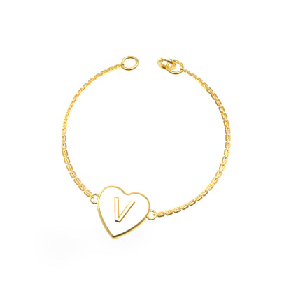 RKC 925 Sterling Silber Initiale Herz „V“ Buchstabenkette 14K Gelbgold vergoldet Produktgewicht 4,00 GM