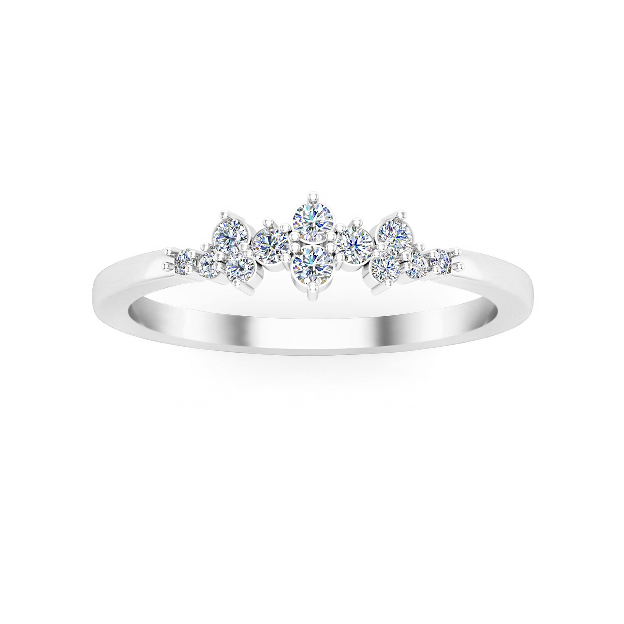 RKC Runder Moissanit-Verlobungsring, 925er-Sterlingsilber, rosé, 14 Karat vergoldet, Versprechensring für Damen, Gewicht 1,60 g, Breite 2 mm