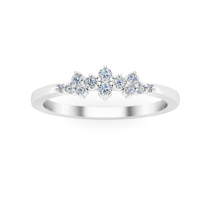 RKC Runder Moissanit-Verlobungsring, 925er-Sterlingsilber, rosé, 14 Karat vergoldet, Versprechensring für Damen, Gewicht 1,60 g, Breite 2 mm