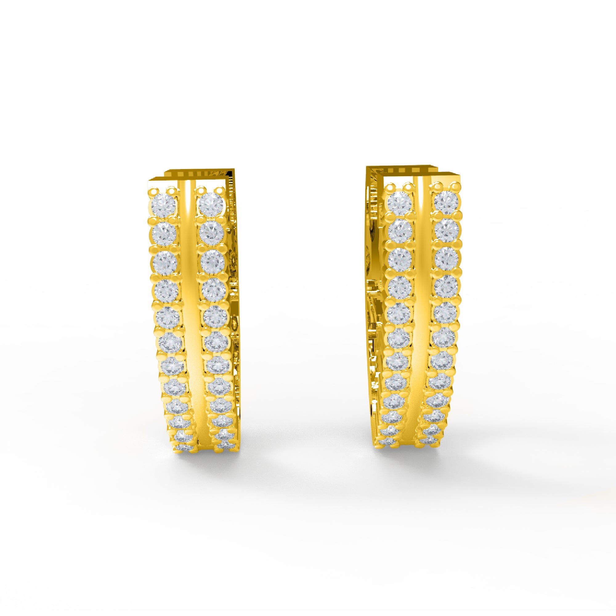 Orecchino da donna a cerchio a clip in argento sterling RKC 925 14k giallo sopra Peso del prodotto 4,00 GM Altezza 15,50 MM