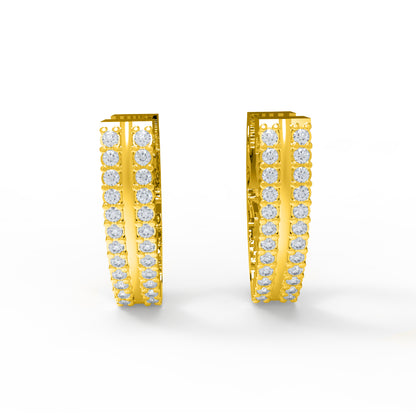 Orecchino da donna a cerchio a clip in argento sterling RKC 925 14k giallo sopra Peso del prodotto 4,00 GM Altezza 15,50 MM