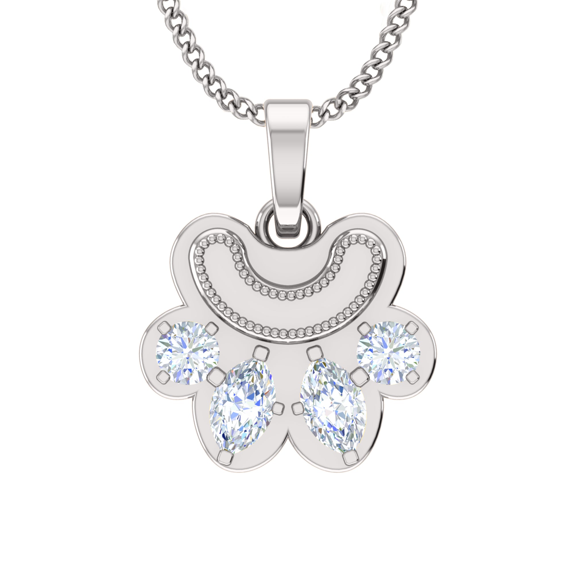 RKC 0,6 Karat Moissanit-Pfotenanhänger, 925er Silberschmuck, 14 Karat Gelbgold vergoldet (Höhe)