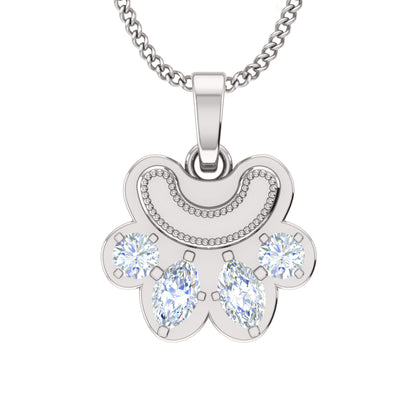 RKC 0,6 Karat Moissanit-Pfotenanhänger, 925er Silberschmuck, 14 Karat Gelbgold vergoldet (Höhe)