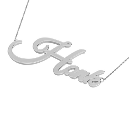 RKC Customize Name Pendant Necklace 14k White Gold Plated 925 Silver Birthday Gift