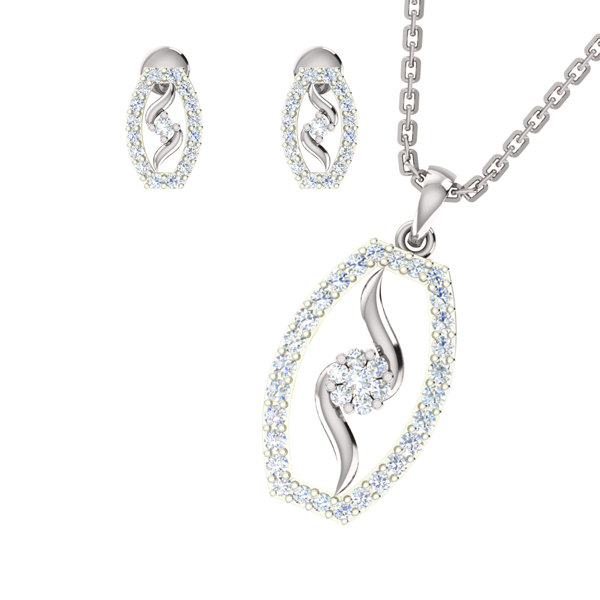 RKC 925 Silber Golden Gesamtgewicht 0,89 ct Moissanit Anhänger Gewicht 3,50 gm und Gewicht Ohrring 2,00 gm Set mit 14K Gelbgold plattiert