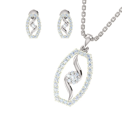 RKC 925 Silber Golden Gesamtgewicht 0,89 ct Moissanit Anhänger Gewicht 3,50 gm und Gewicht Ohrring 2,00 gm Set mit 14K Gelbgold plattiert