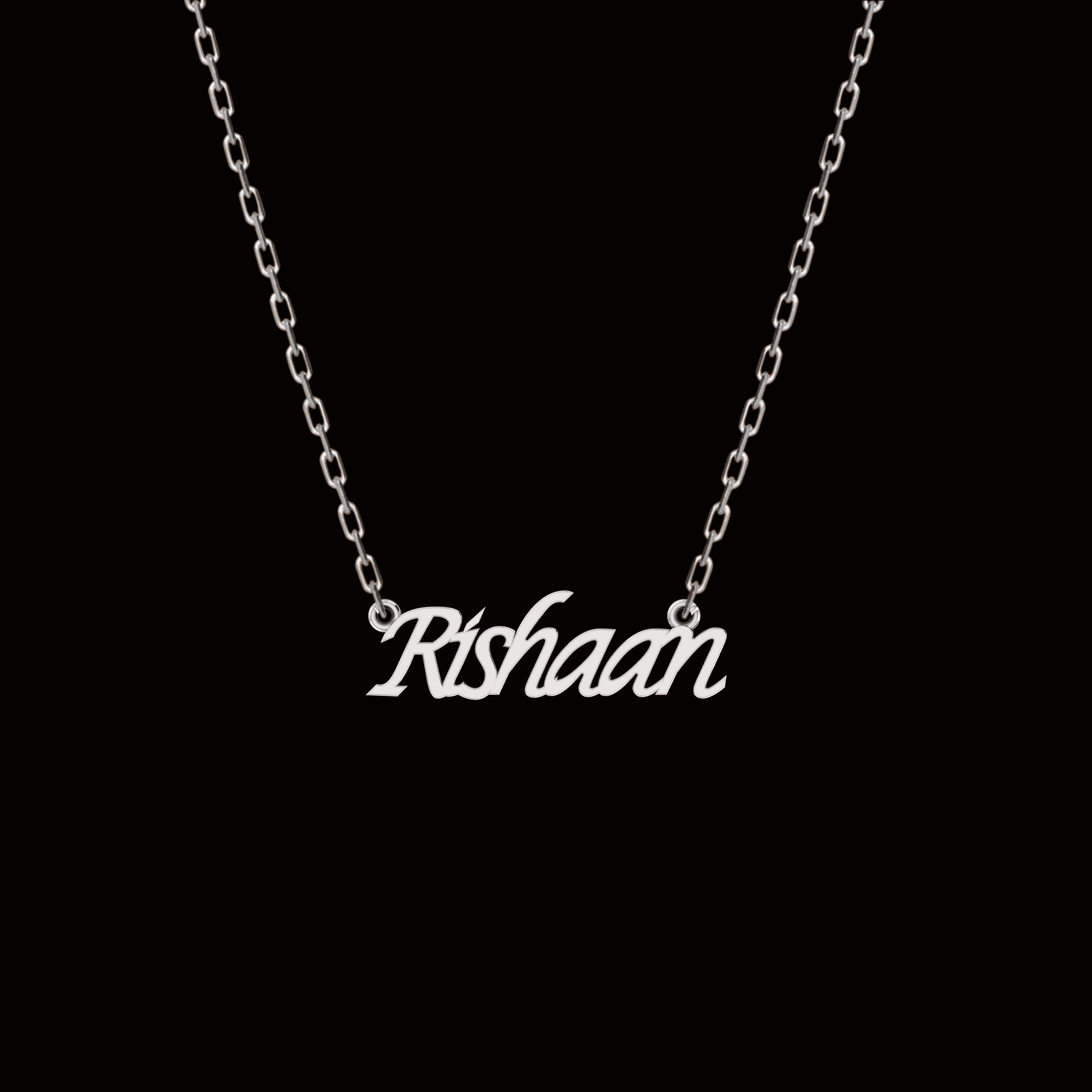RKC Namensanhänger-Halskette, 925er Silberschmuck, 14 Karat Gelbgold plattiert, Produktgewicht: 4,10 GM, Höhe: 11,30 mm
