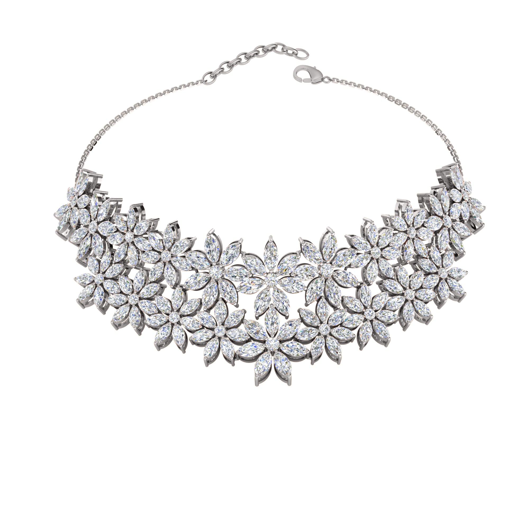 Collana girocollo da matrimonio affascinante RKC 27 CT in argento 925 placcato oro rosa 14k Peso del prodotto 24,00 GM