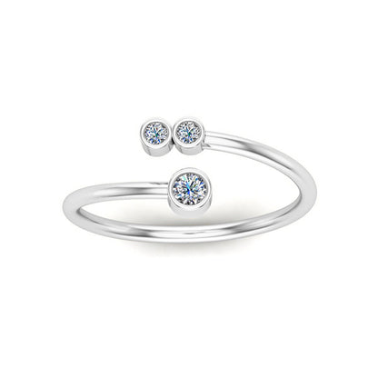 RKC 925 Argento Moissanite Fascia aperta per la sua promessa Anello bypass Fascia placcata oro rosa 14 carati Peso 1,6 g