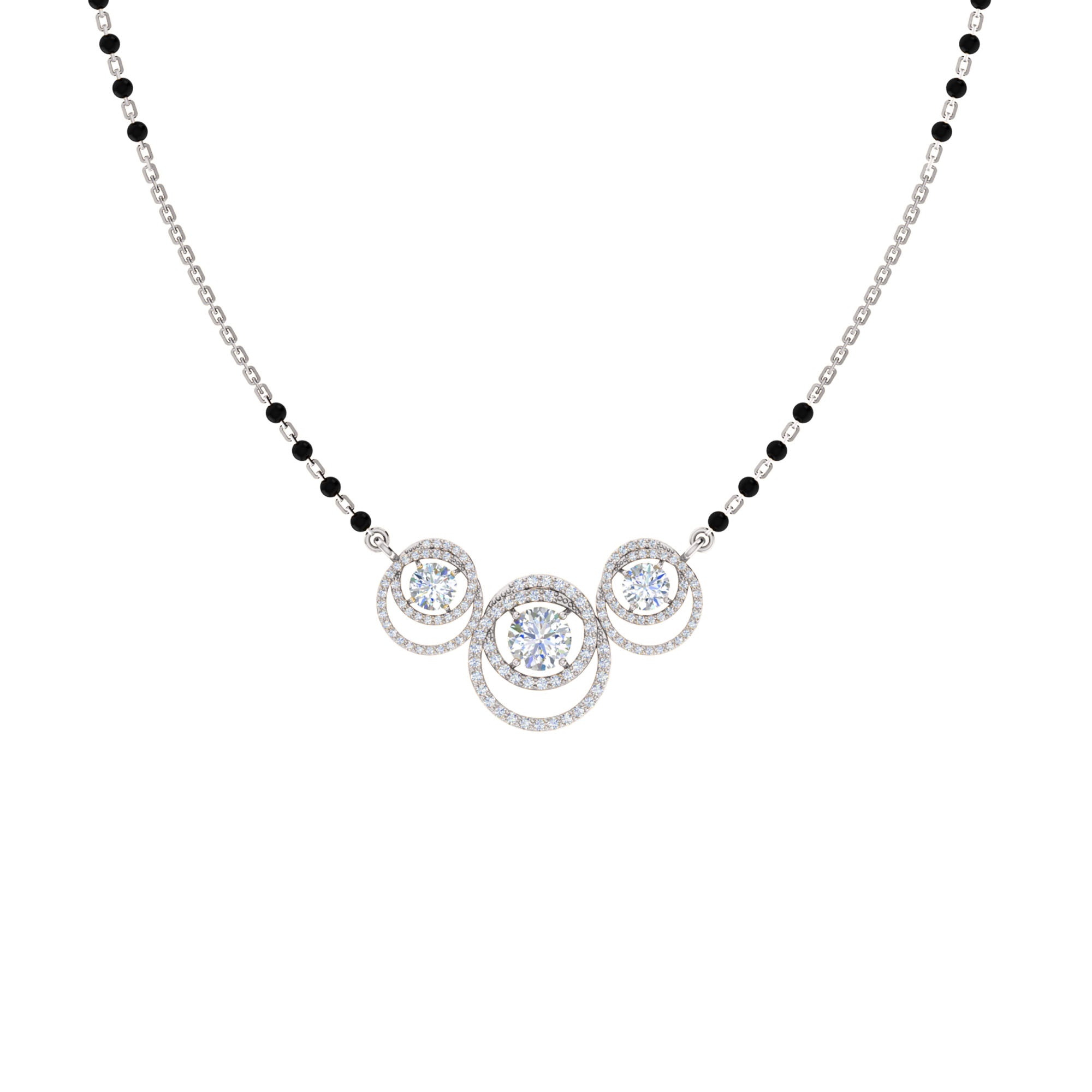 RKC 2,4 CT Moissanit Damen Mangalsutra 925 Silber 14k Gelbgold plattiert Produktgewicht 4,60 GM Höhe 18,00 MM
