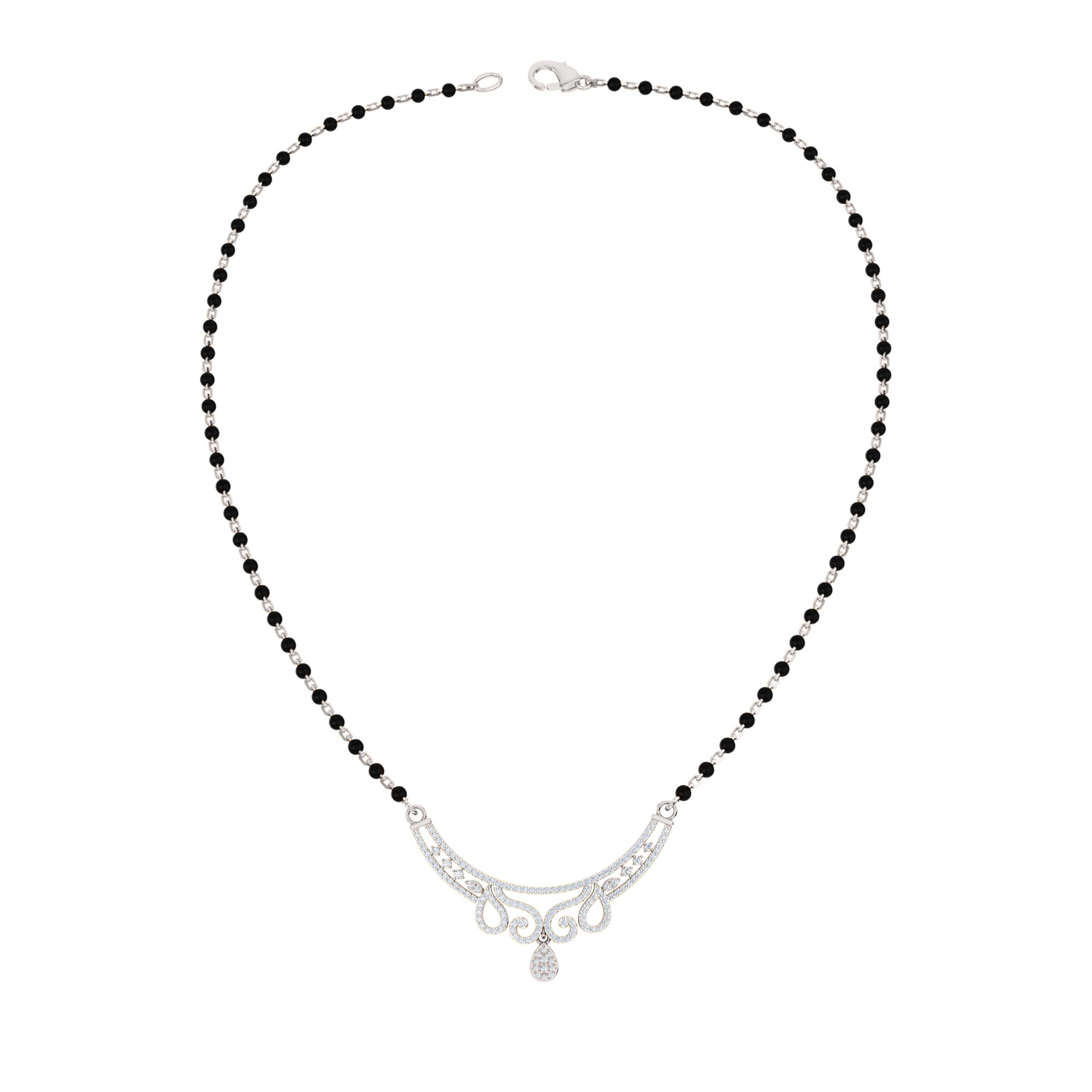 RKC Moissanite da 1,45 ct da donna Mangalsutra in argento 925 placcato in oro giallo 14k Peso del prodotto 8,00 g Altezza 34,25 mm