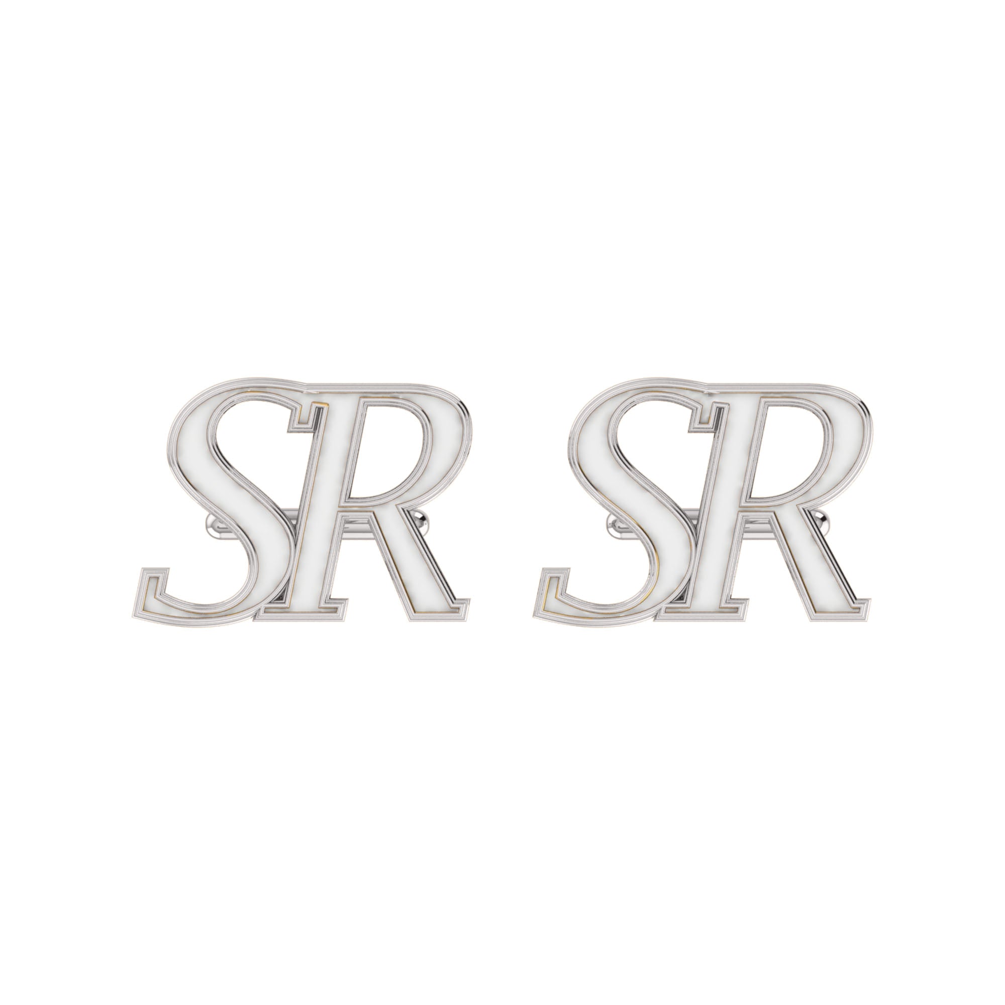 RKC 925 Sterling Silver Enamel Cufflinks 14K Rose Gold Plated Product Wt 3.80 gm