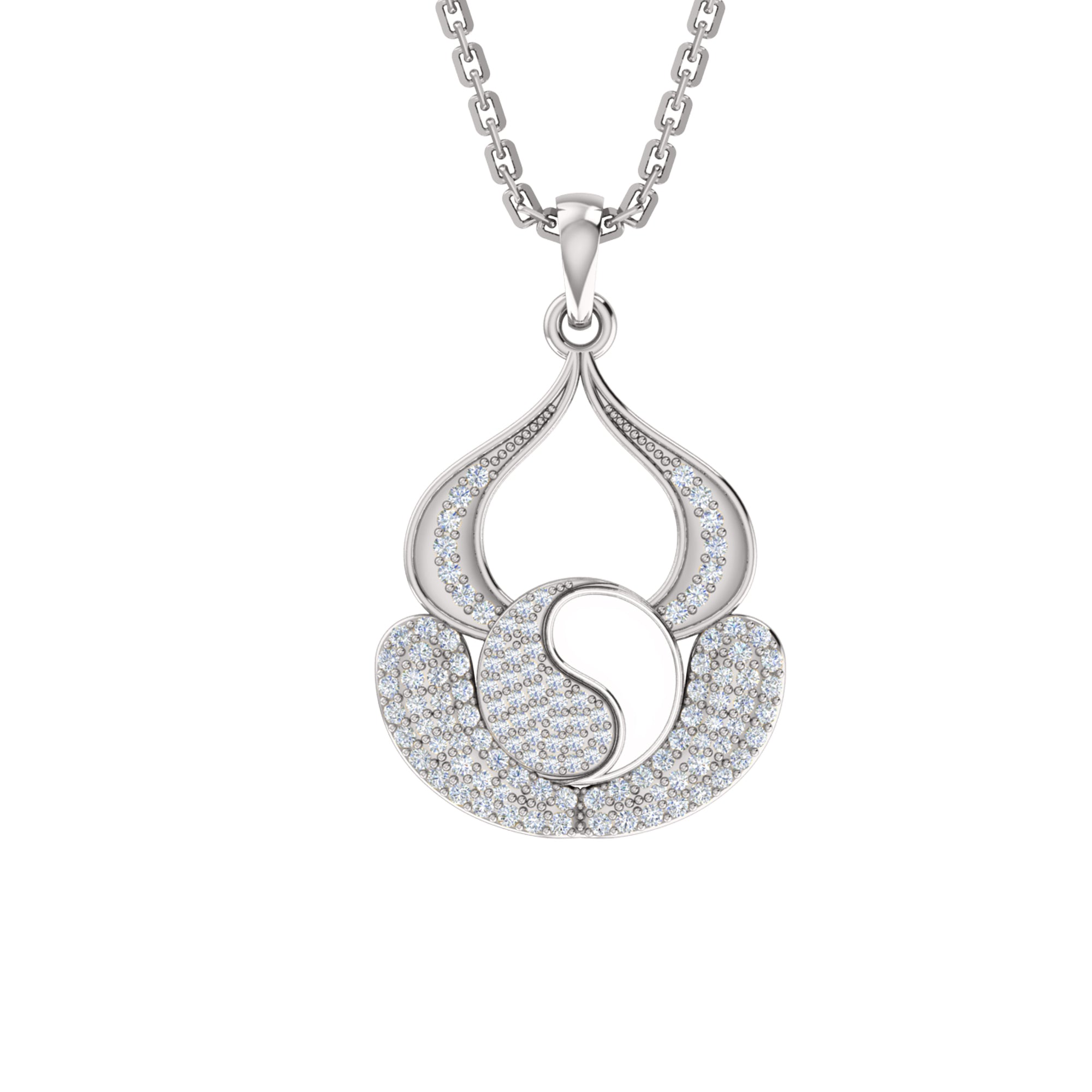 RKC 0,44 Karat Moissanit-Charm-Anhänger, 925er Silberschmuck, 14 Karat Gelbgold vergoldet, Gewicht 4,50 g, Höhe 20 mm