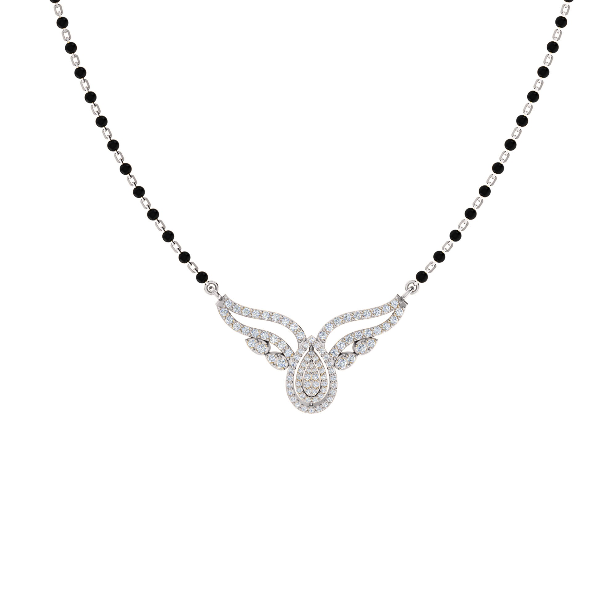 RKC Moissanite da 1 ct da donna Mangalsutra in argento 925 placcato in oro rosa 14k Peso del prodotto 5,50 g Altezza 19,50 mm