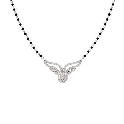 RKC Moissanite da 1 ct da donna Mangalsutra in argento 925 placcato in oro rosa 14k Peso del prodotto 5,50 g Altezza 19,50 mm