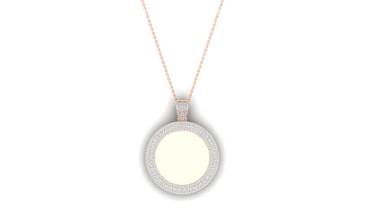 RKC Certified Moissanite Photo Memory Pendant Necklace 14k Yellow Gold Plated 925 Silver