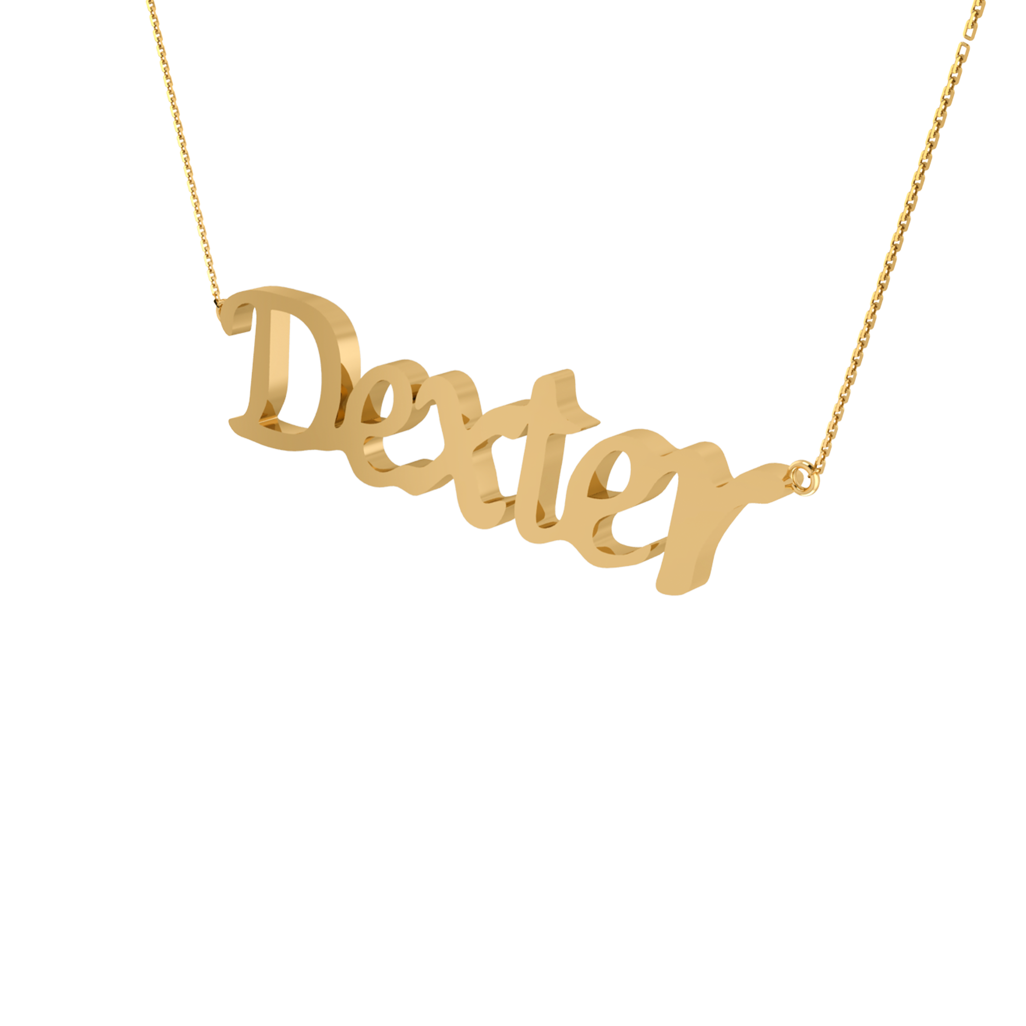RKC 14k Yellow Gold Plated Initial Name Pendant Necklace Approx. Weight 5gm and Length 10mm